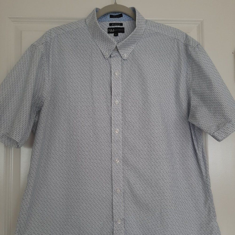 Neiman Marcus Dress Shirt short sleeve‎ slim fit size XL